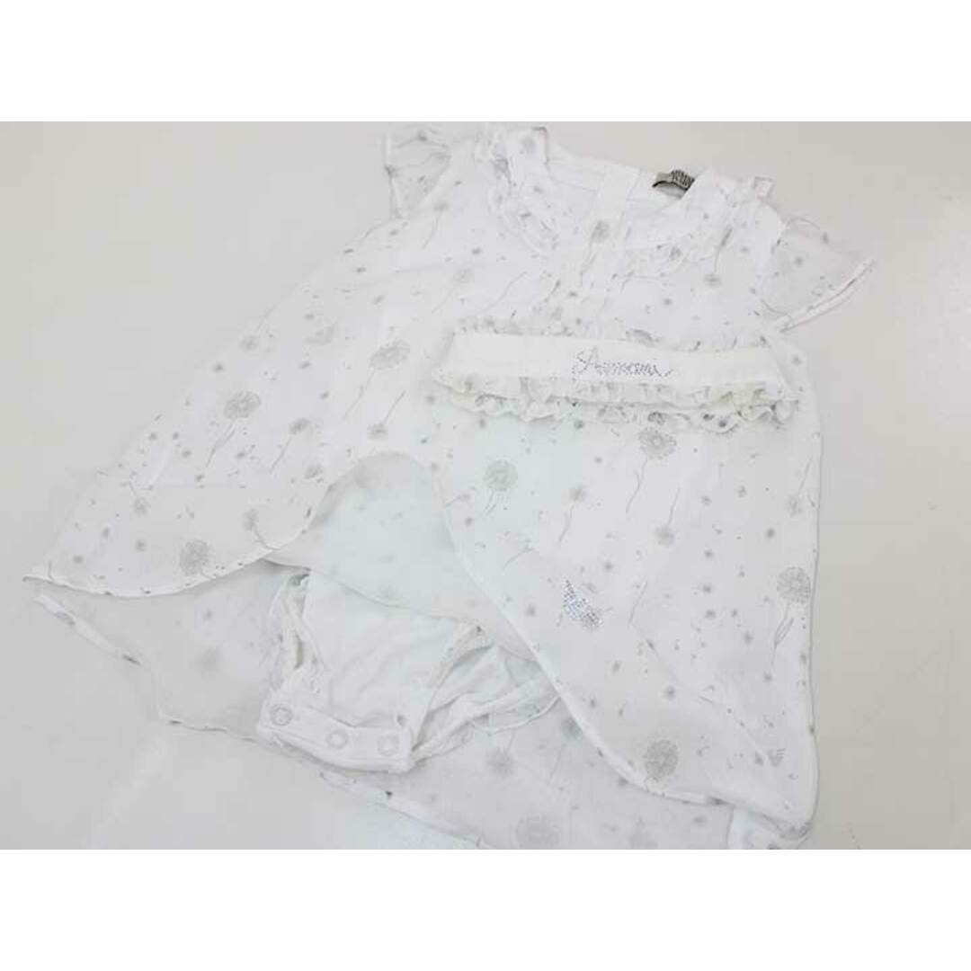 Armani(アルマーニ)の▽アルマーニベビー/Armani baby▽80cm位 半袖ワンピオール 白 ヘアバンド付き【中古】子供服 キッズ kids ベビー服 baby 女の子 夏 824032 onepi キッズ/ベビー/マタニティのベビー服(~85cm)(ワンピース)の商品写真