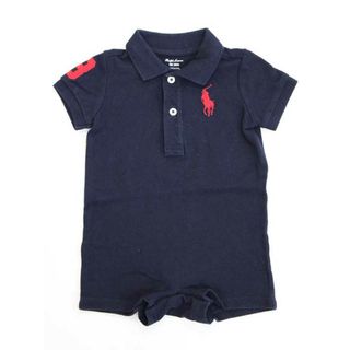 ラルフローレン(Ralph Lauren)の▲ラルフローレン/Ralph Lauren▲60cm(3M) 半袖ポロシャツオール/カバーオール/ショートオール 濃紺【中古】子供服 キッズ kids ベビー服 baby 男の子 夏 717022 onepi(カバーオール)