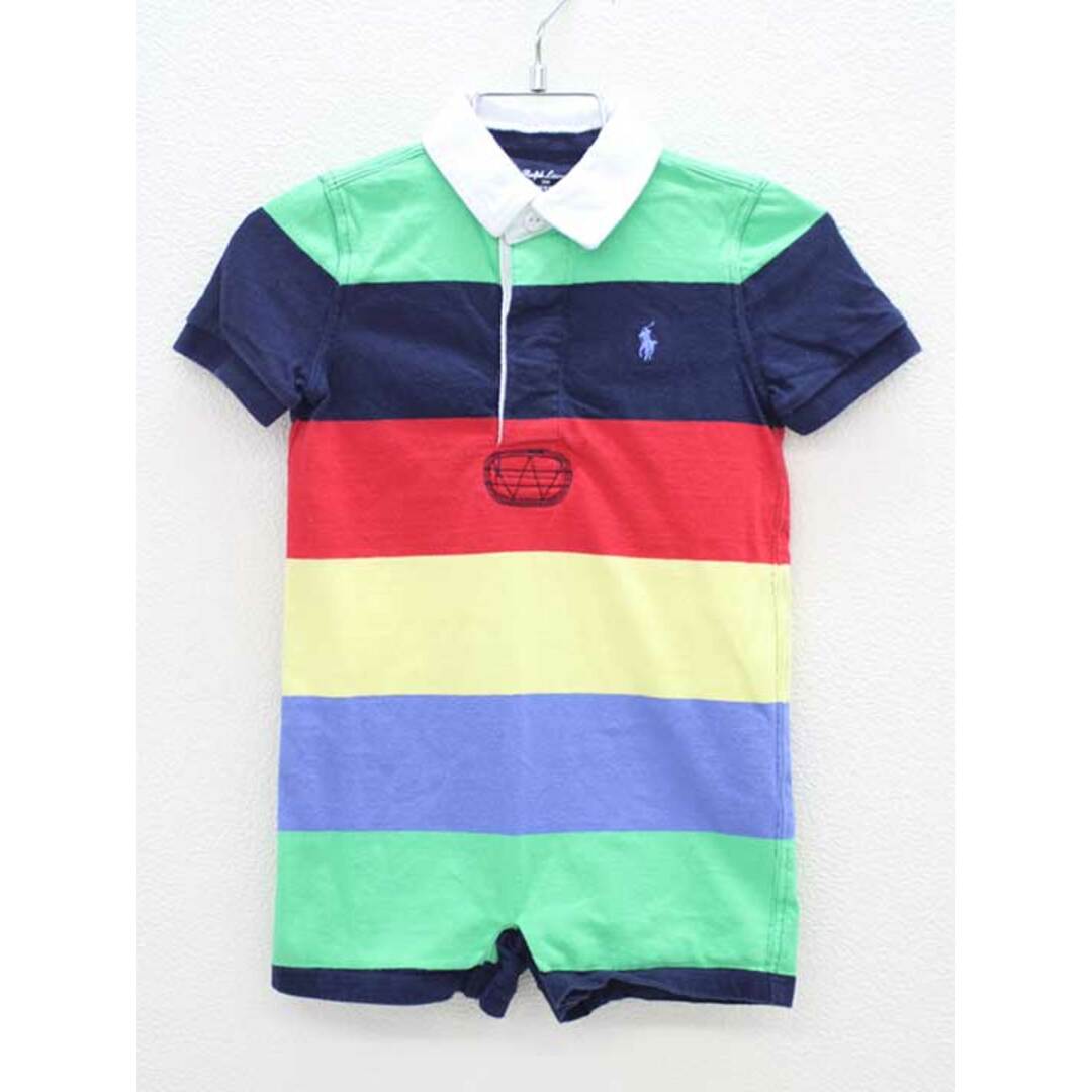 Ralph Lauren(ラルフローレン)の■ラルフローレン/Ralph Lauren■85cm 半袖ショートオール/カバーオール/ロンパース マルチカラー【中古】子供服 キッズ kids ベビー服 baby 男の子 夏 826032 onepi キッズ/ベビー/マタニティのベビー服(~85cm)(カバーオール)の商品写真