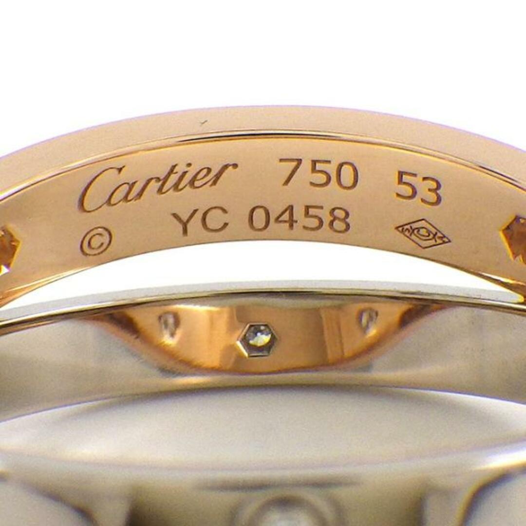 Cartier(カルティエ)のカルティエ Cartier リング ビーラブ 2バンド 6ポイント ハーフ ダイヤモンド K18PG K18WG 14号 / #53 【中古】 レディースのアクセサリー(リング(指輪))の商品写真
