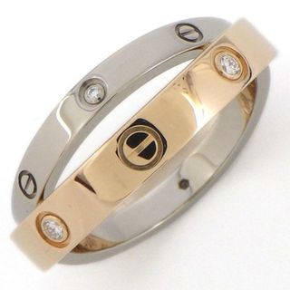 カルティエ(Cartier)のカルティエ Cartier リング ビーラブ 2バンド 6ポイント ハーフ ダイヤモンド K18PG K18WG 14号 / #53 【中古】(リング(指輪))