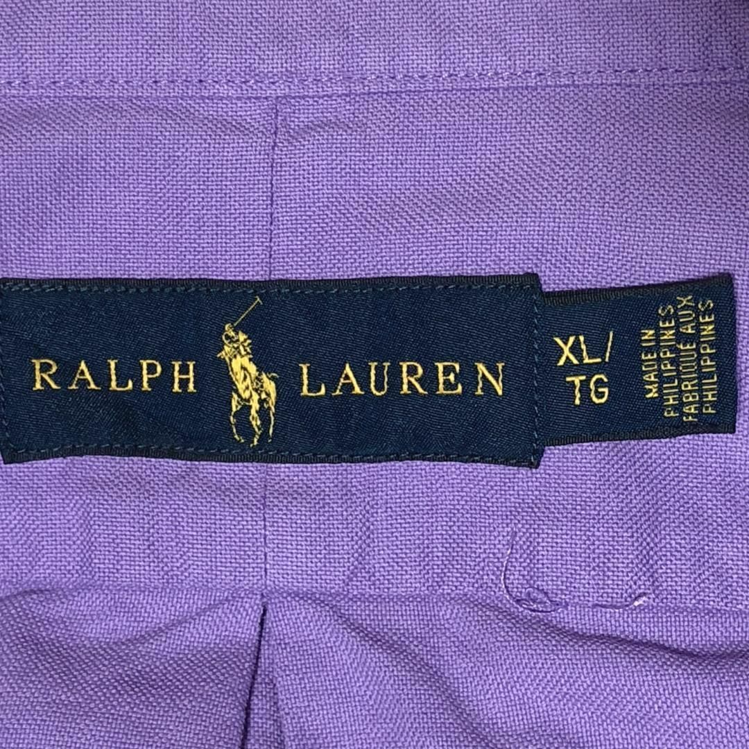 Ralph Lauren(ラルフローレン)のラルフローレン BD長袖シャツ 無地 パープル ポニー刺繍 US古着 ay4 メンズのトップス(シャツ)の商品写真