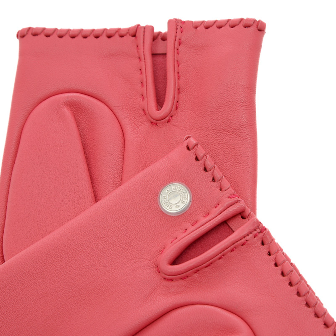 Hermes(エルメス)のエルメス ハート グローブ 手袋 ラムスキン ピンク #7.5 レディースのファッション小物(手袋)の商品写真