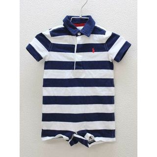 ラルフローレン(Ralph Lauren)の■ラルフローレン/Ralph Lauren■75cm 半袖ショートオール/カバーオール/ロンパース 紺×白【中古】子供服 キッズ kids ベビー服 baby 男の子 夏 526032 onepi(カバーオール)