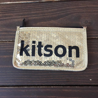 キットソン(KITSON)のkitsonスパンコールゴールド財布ウォレット小銭入れマルチケースチャック(コインケース)