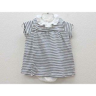 プチバトー(PETIT BATEAU)の□プチバトー/PETIT BATEAU□67cm 半袖カバーオール/ロンパース/ワンピース 紺×白【中古】子供服 キッズ kids ベビー服 baby 女の子 夏 026022 onepi(カバーオール)