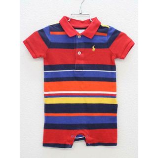 ラルフローレン(Ralph Lauren)の■ラルフローレン/Ralph Lauren■70cm 半袖ショートオール/カバーオール/ロンパース 赤系【中古】子供服 キッズ kids ベビー服 baby 男の子 夏 826032 onepi(カバーオール)