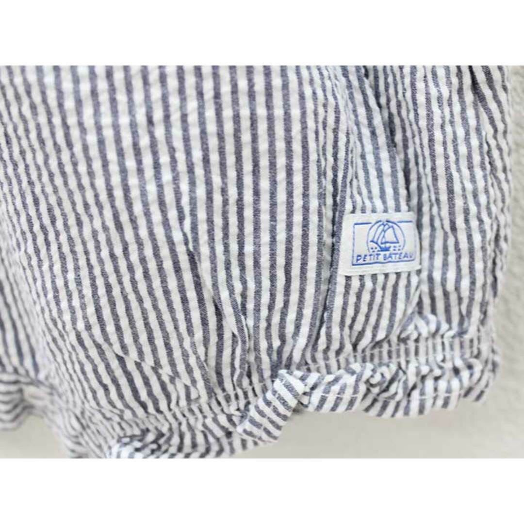 PETIT BATEAU(プチバトー)の□プチバトー/PETIT BATEAU□81cm 半袖カバーオール/ロンパース グレー×白【中古】子供服 キッズ kids ベビー服 baby 女の子 夏 026022 onepi キッズ/ベビー/マタニティのベビー服(~85cm)(カバーオール)の商品写真