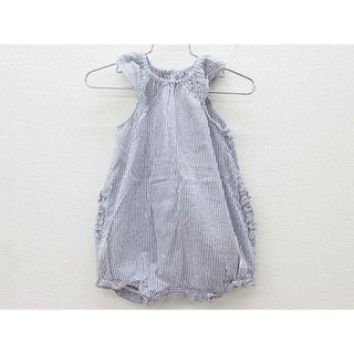 プチバトー(PETIT BATEAU)の□プチバトー/PETIT BATEAU□81cm 半袖カバーオール/ロンパース グレー×白【中古】子供服 キッズ kids ベビー服 baby 女の子 夏 026022 onepi(カバーオール)