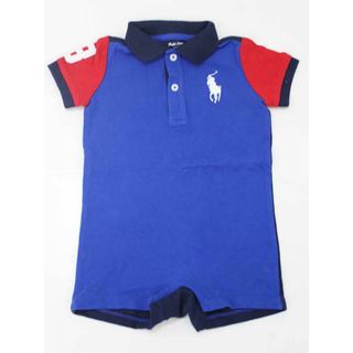 ラルフローレン(Ralph Lauren)の▽ラルフローレン/Ralph Lauren▽75cm 半袖カバーオール/ロンパース 青×紺系【中古】子供服 キッズ kids ベビー服 baby 男の子 夏 317022 onepi(カバーオール)