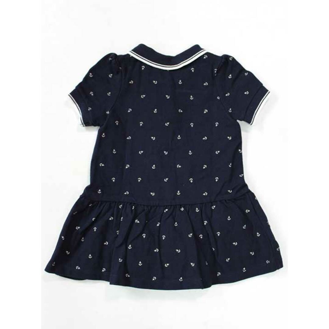 PETIT BATEAU(プチバトー)の☆プチバトー/PETIT BATEAU☆74cm 半袖ワンピオール 紺×白 【中古】子供服 キッズ kids ベビー服 baby 女の子 夏 035032 onepi キッズ/ベビー/マタニティのベビー服(~85cm)(カバーオール)の商品写真