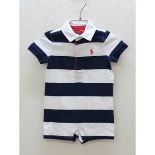 ラルフローレン(Ralph Lauren)の■ラルフローレン/Ralph Lauren■75cm 半袖ショートオール/カバーオール/ロンパース 紺×白【中古】子供服 キッズ kids ベビー服 baby 男の子 夏 526032 onepi(カバーオール)