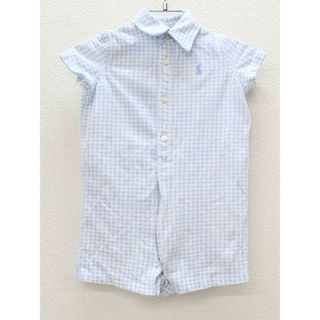 ラルフローレン(Ralph Lauren)の▽ラルフローレン/Ralph Lauren▽75cm 半袖カバーオール/ロンパース 白×水色【中古】子供服 キッズ kids ベビー服 baby 男の子 夏 217022 onepi(カバーオール)