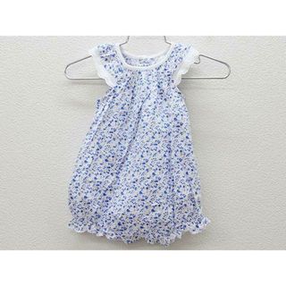 プチバトー(PETIT BATEAU)の□プチバトー/PETIT BATEAU□60cm 半袖カバーオール/ロンパース  青 白【中古】子供服 キッズ kids ベビー服 baby 女の子 夏 026022 onepi(カバーオール)