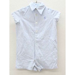 ラルフローレン(Ralph Lauren)の▽ラルフローレン/Ralph Lauren▽75cm 半袖カバーオール/ロンパース 白×水色【中古】子供服 キッズ kids ベビー服 baby 男の子 夏 217022 onepi(カバーオール)