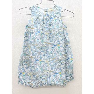 シップス(SHIPS)の▽シップス/SHIPS kids▽80cm位 ノースリーブカバーオール/ロンパース 白×青系【中古】子供服 キッズ kids ベビー服 baby 男の子女の子 夏 516022 onepi(カバーオール)