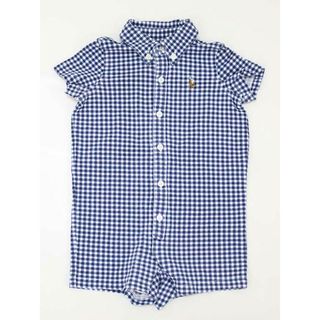 ラルフローレン(Ralph Lauren)の▽ラルフローレン/Ralph Lauren▽50cm 半袖カバーオール/ロンパース 白×青系【中古】子供服 キッズ kids ベビー服 baby 男の子 夏 217022 onepi(カバーオール)