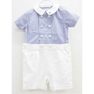 ラルフローレン(Ralph Lauren)の[ラルフローレン/Ralph Lauren]80cm 半袖カバーオール 白×紺【中古】子供服 キッズ kids ベビー服 baby 男の子 夏 917022 onepi(カバーオール)