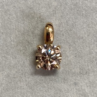 K18 0.6ct 一粒ダイヤモンド　ブラウンダイネックレストップ (ネックレス)