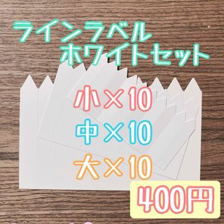 ラインラベル 小 中 大 白セット 各10枚 園芸ラベル カラーラベル 多肉植物(プランター)