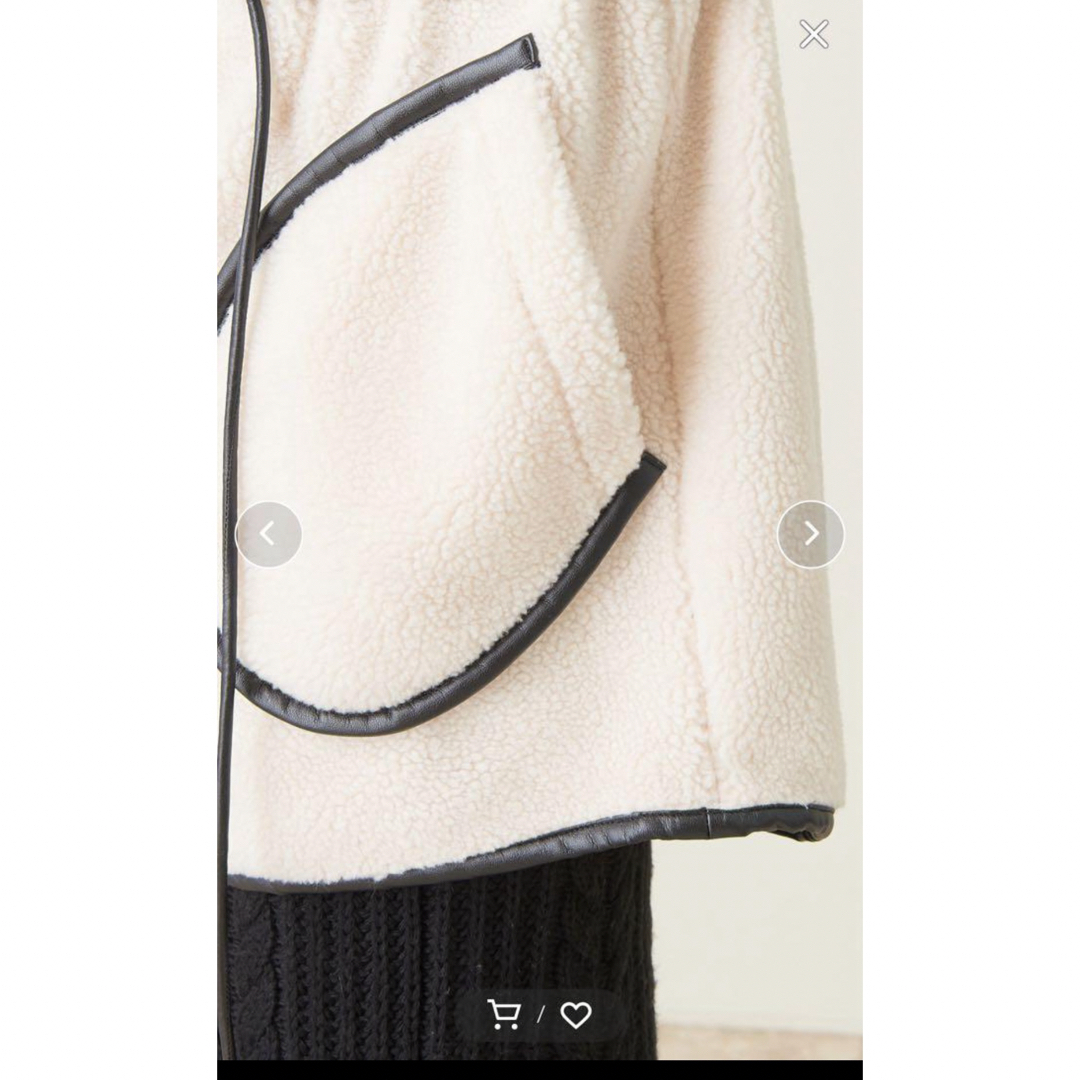 ガリャルダガランテ  ノーカラー パイピングコート　ホワイト　3.4万 レディースのジャケット/アウター(ロングコート)の商品写真