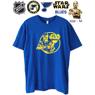 NHL ブルース STAR WARS Night  Tシャツ　M　青　USA古着(Tシャツ/カットソー(半袖/袖なし))