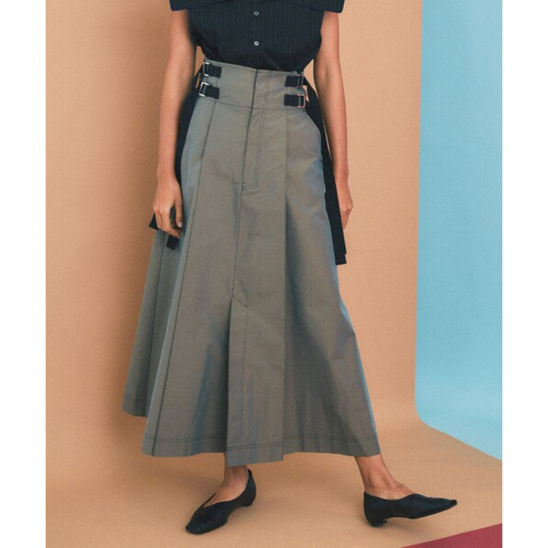 STUDIOUS(ステュディオス)の【試着のみ】INella イネラ　サイドベルトフレアースカート レディースのスカート(ロングスカート)の商品写真