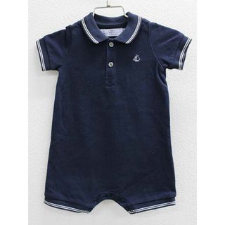 プチバトー(PETIT BATEAU)の◇プチバトー/PETIT BATEAU◇67cm 半袖ショートオール/カバーオール/ロンパース 濃紺【中古】子供服 キッズ kids ベビー服 baby 男の子 女の子 夏 117032 onepi(カバーオール)