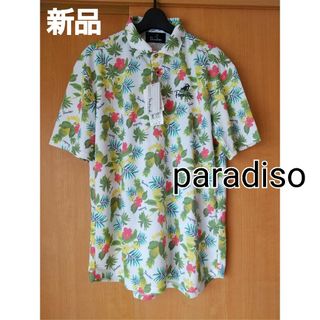 パラディーゾ(Paradiso)の新品♪paradiso★ボタニカルポロシャツメンズ男性ゴルフパラディーゾ(ウエア)