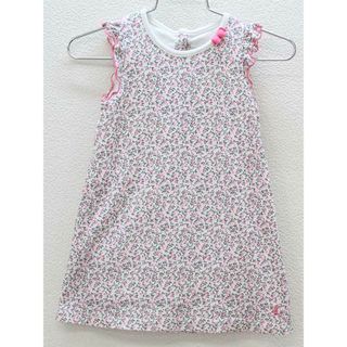 プチバトー(PETIT BATEAU)の▽プチバトー/PETIT BATEAU▽81cm 半袖ワンピオール 白×ピンク系【中古】子供服 キッズ kids ベビー服 baby 女の子 夏 515032 onepi(カバーオール)