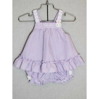 [メゾピアノ/mezzo piano]80cm ノースリーブブラウス/チュニック×ブルマ 紫×白【中古】子供服 キッズ kids ベビー服 baby 女の子 夏 916032 tops