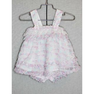 [メゾピアノ/mezzo piano]80cm ノースリーブブラウス/チュニック×ショートパンツ ピンク【中古】子供服 キッズ kids ベビー服 baby 女の子 夏 916032 bottoms