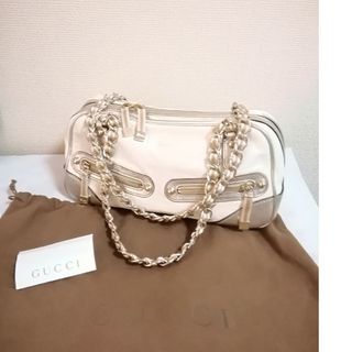 グッチ(Gucci)の未使用近い美品。GUCCI オールレザー ショルダーバッグ ゴールドチェーン(ショルダーバッグ)