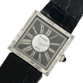 シャネル(CHANEL)の　シャネル CHANEL マドモアゼル H0106 ブラックxホワイトシェル K18WG/純正ベルト/純正バックル クオーツ レディース 腕時計(腕時計)