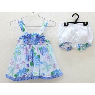 ▽メゾピアノ/mezzo piano▽80cm ノースリーブチュニック×ブルマセット ブルー系【中古】子供服 キッズ kids ベビー服 baby 女の子 春夏 014032 tops