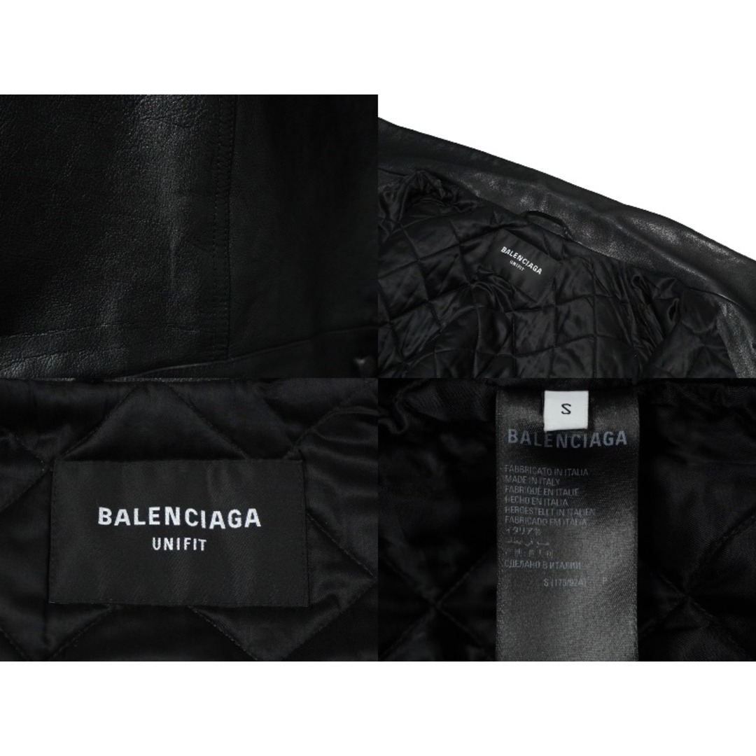 Balenciaga(バレンシアガ)のBALENCIAGA バレンシアガ デニムスタイル レザージャケット 23SS サイズS 牛革 ブラック 697776 美品 中古 61505 レディースのジャケット/アウター(その他)の商品写真