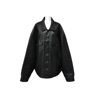 バレンシアガ(Balenciaga)のBALENCIAGA バレンシアガ デニムスタイル レザージャケット 23SS サイズS 牛革 ブラック 697776 美品 中古 61505(その他)