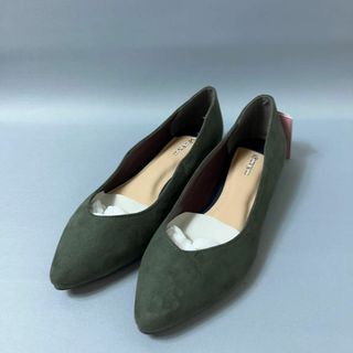 未使用品 melange スエード ダークグリーン パンプス フラットシューズ(ハイヒール/パンプス)