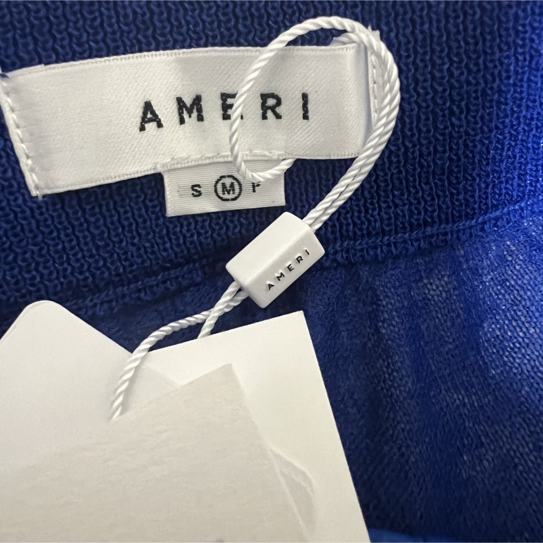 Ameri VINTAGE(アメリヴィンテージ)の【新品未使用タグ付き】AMERI/アメリ　ブルー　シアーニットベーシックパンツ  レディースのパンツ(カジュアルパンツ)の商品写真