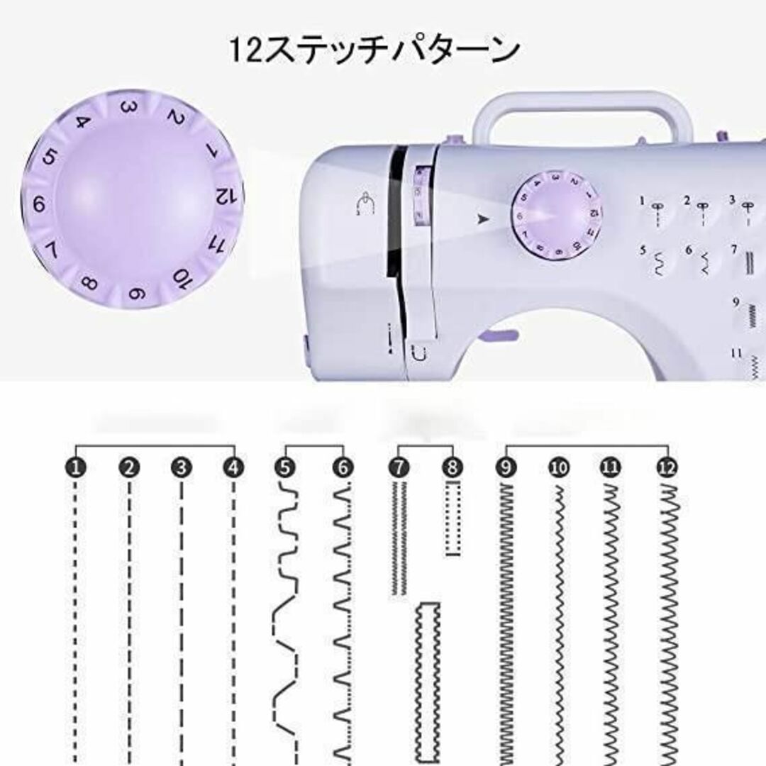 336 電動ミシン ホームミシン 家庭用 コンパクト 簡単 縫物 初心者 ハンドメイドのハンドメイド その他(その他)の商品写真