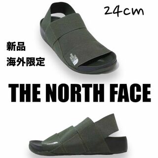ザノースフェイス(THE NORTH FACE)の新品⭐️ノースフェイス　レディースサンダル　カーキ　24cm 韓国限定(サンダル)