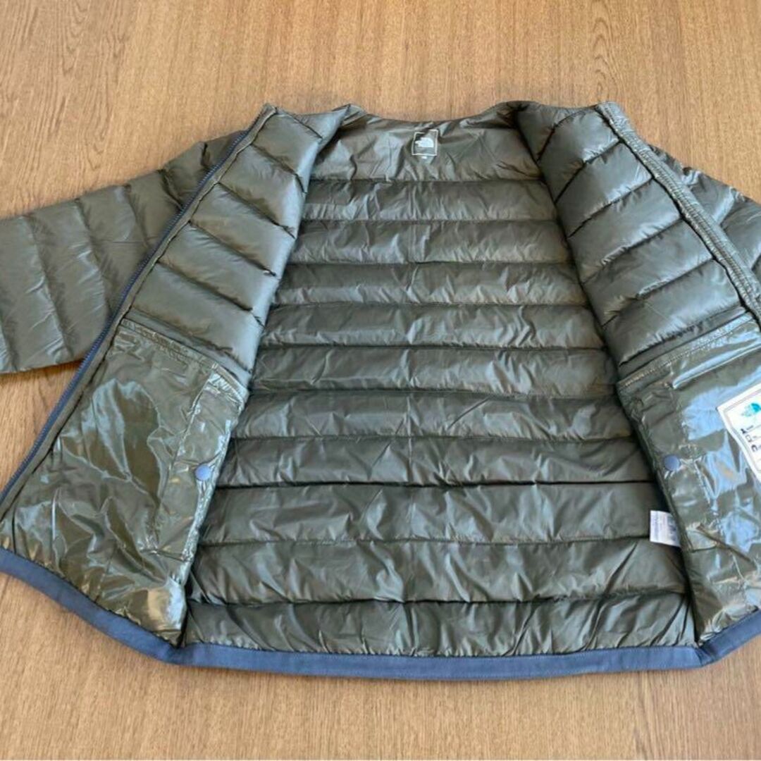 THE NORTH FACE(ザノースフェイス)の新品⭐️ノースフェイス　キッズライトダウンジャケット　カーキ　140 韓国限定 キッズ/ベビー/マタニティのキッズ服男の子用(90cm~)(ジャケット/上着)の商品写真