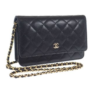 シャネル(CHANEL)の【中古】【Sランク】CHANEL シャネル マトラッセ クラシック チェーンウォレット ショルダー AP0250 Y01864 C3906 キャビアスキン ブラック【ISEYA】(財布)