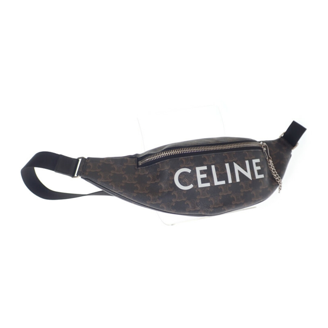 celine(セリーヌ)の【中古】【ABランク】CELINE セリーヌ トリオンフ ボディバッグ ウエストバッグ 195972DFV.38NN PU ブラック×ブラウン メンズ レディース【ISEYA】 メンズのバッグ(ウエストポーチ)の商品写真