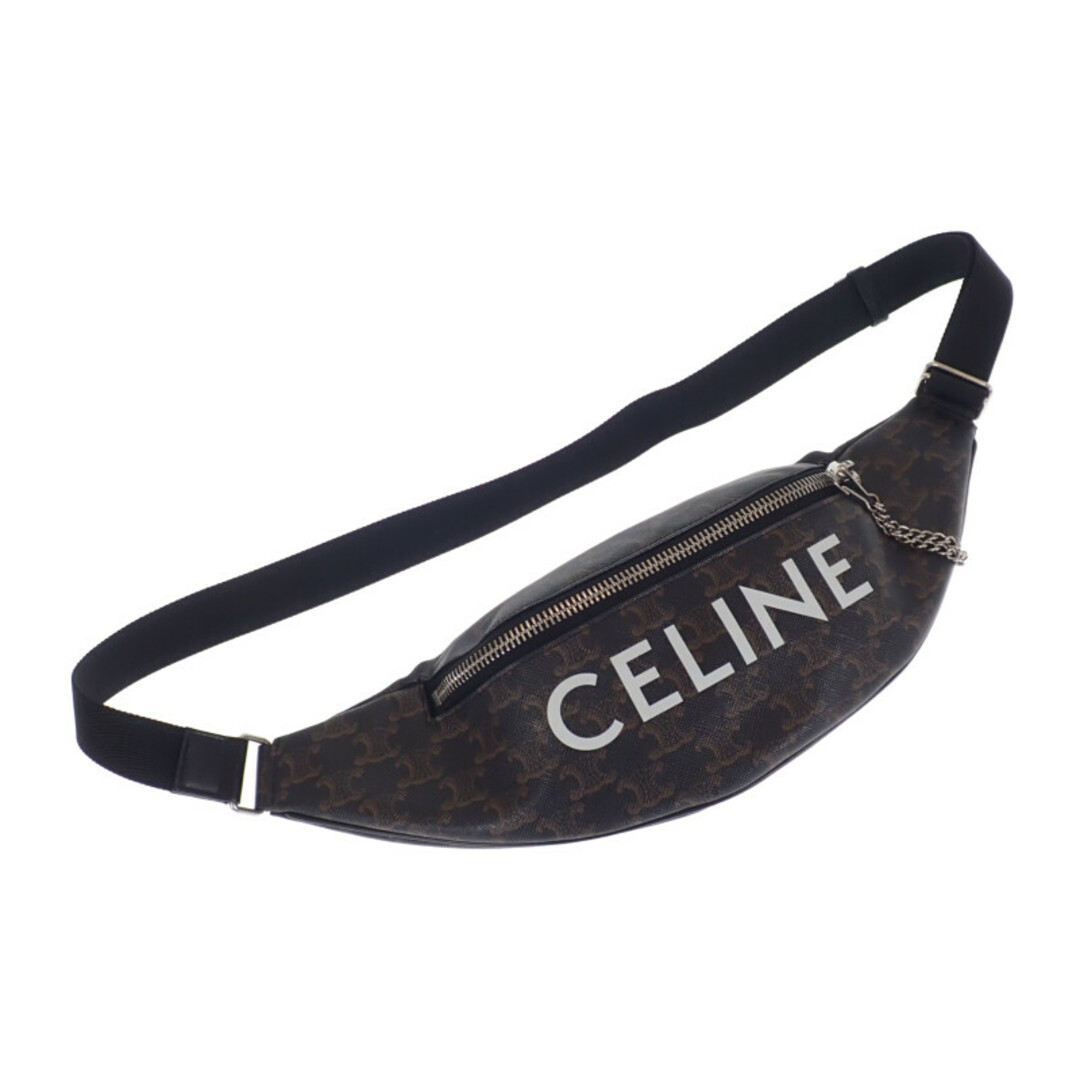 celine(セリーヌ)の【中古】【ABランク】CELINE セリーヌ トリオンフ ボディバッグ ウエストバッグ 195972DFV.38NN PU ブラック×ブラウン メンズ レディース【ISEYA】 メンズのバッグ(ウエストポーチ)の商品写真