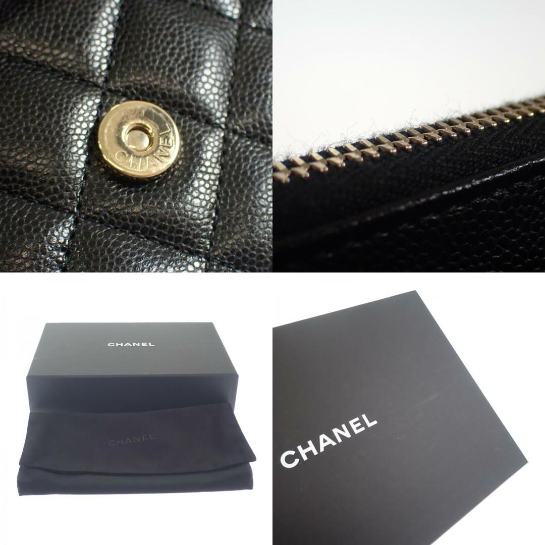 CHANEL(シャネル)の【中古】【Aランク】CHANEL シャネル マトラッセ フラップフォンケース チェーンウォレット ポシェット AP2096 キャビアスキン ブラック 【ISEYA】 レディースのバッグ(その他)の商品写真