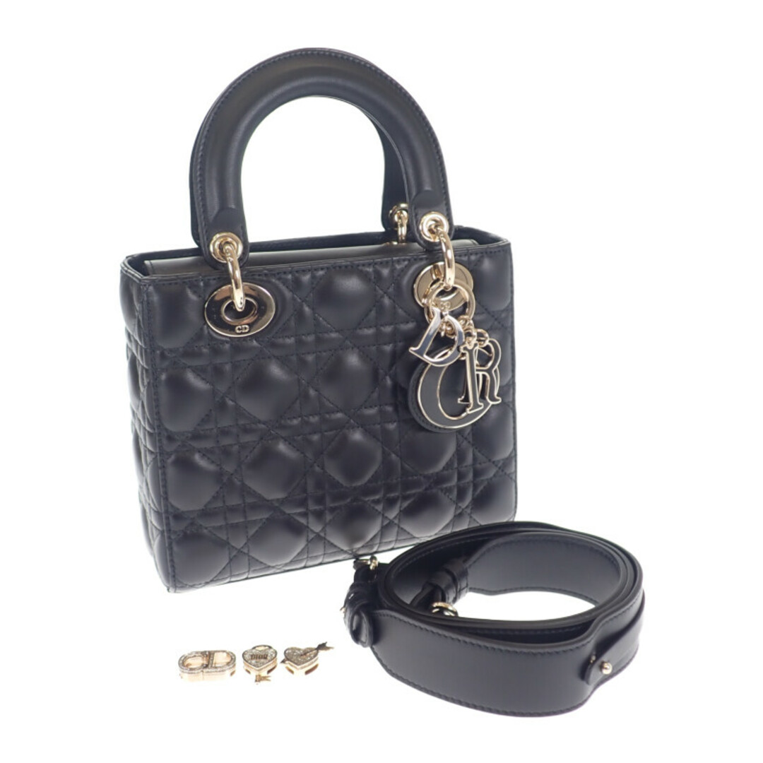 Christian Dior(クリスチャンディオール)の【中古】【SAランク】Christian Dior クリスチャン ディオール Lady Dior My ABCDior バッグ スモール 2way M0538OCEA_M900 ラムスキン ブラック【ISEYA】 レディースのバッグ(その他)の商品写真