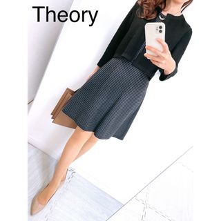 theory - 【美品✨】定価 35,000円❤️セオリー✨サイズS✨ストライプニットワンピース