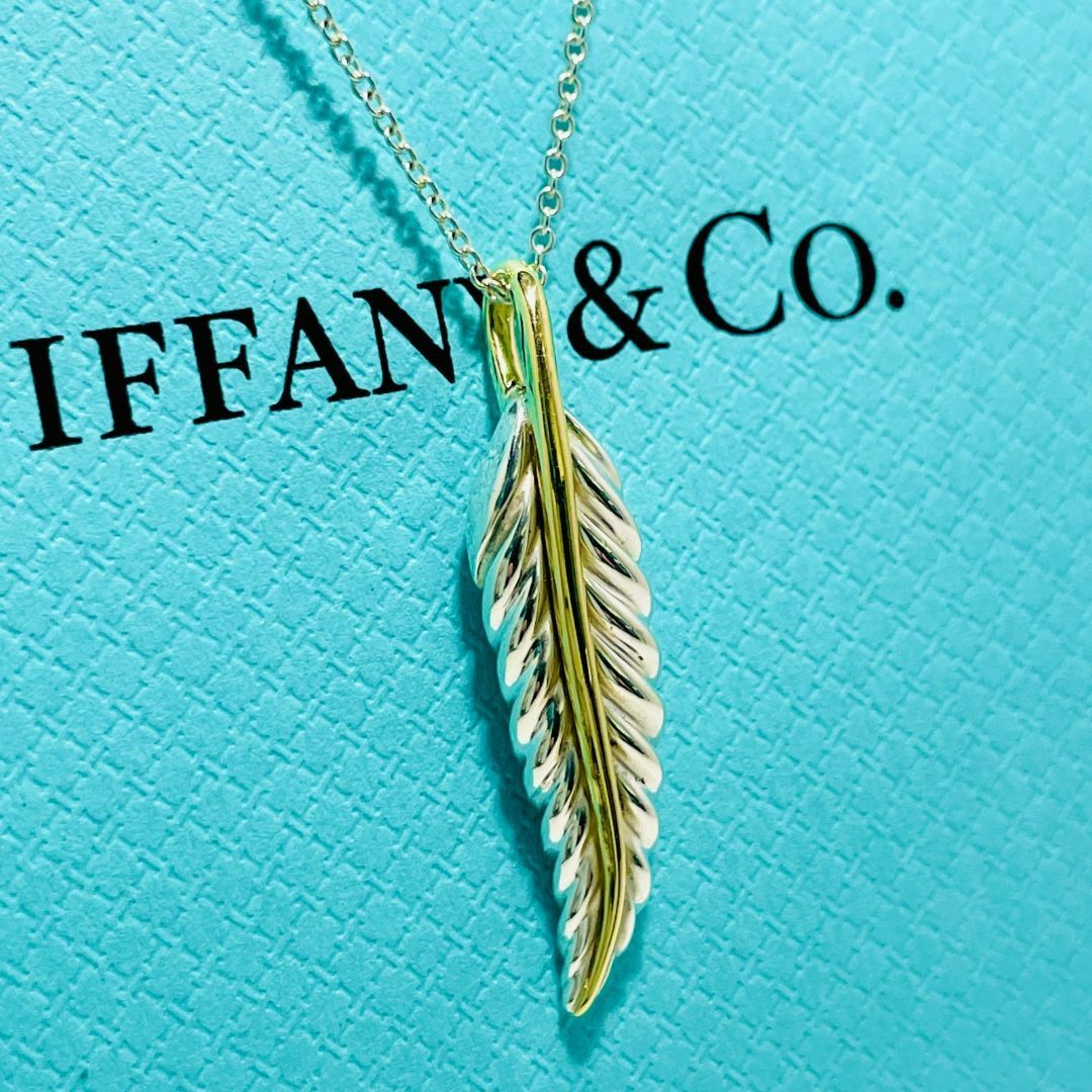 Tiffany & Co.(ティファニー)のティファニー コンビ フェザー ネックレス リーフ  シルバー★821 メンズのアクセサリー(ネックレス)の商品写真