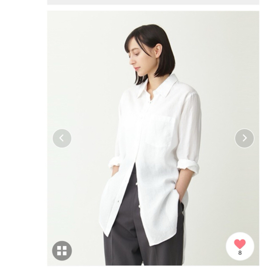 MARGARET HOWELL(マーガレットハウエル)のマーガレットハウエル⭐️2022 SHIRTING LINEN⭐️リネン　シャツ レディースのトップス(シャツ/ブラウス(長袖/七分))の商品写真